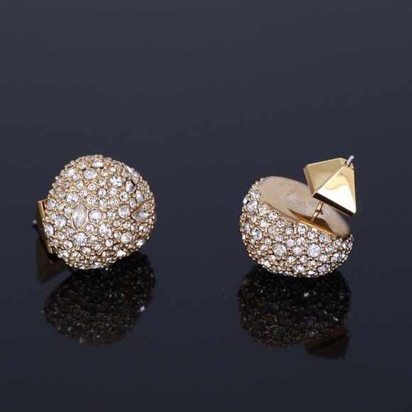 🛑Alexis Bittar pave Button Earrings - Picture 3 of 6